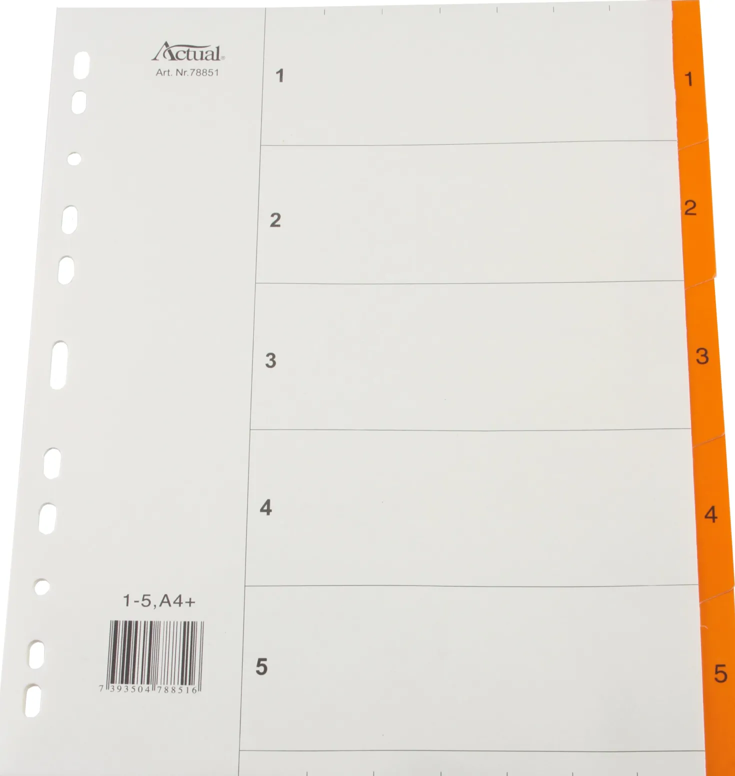 Systemregister Timing Plus A4+ 1-5, plastflikar, grå