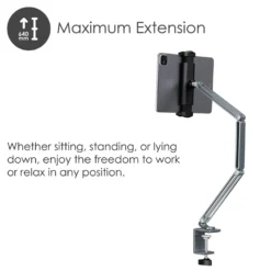Tabletfäste Desire2 Flex Arm, silver, max 12,9 tum, 640 mm räckvidd