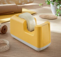 Tejpdispenser Leitz Cosy, gul, inkl. tejprulle