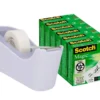 Tejphållare Scotch C18 Lila, inkl. 6 rullar tejp, 19 mm