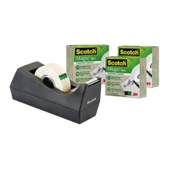 Tejphållare Scotch C38, svart, inkl. 3 rullar tejp 19 mm x 33 m