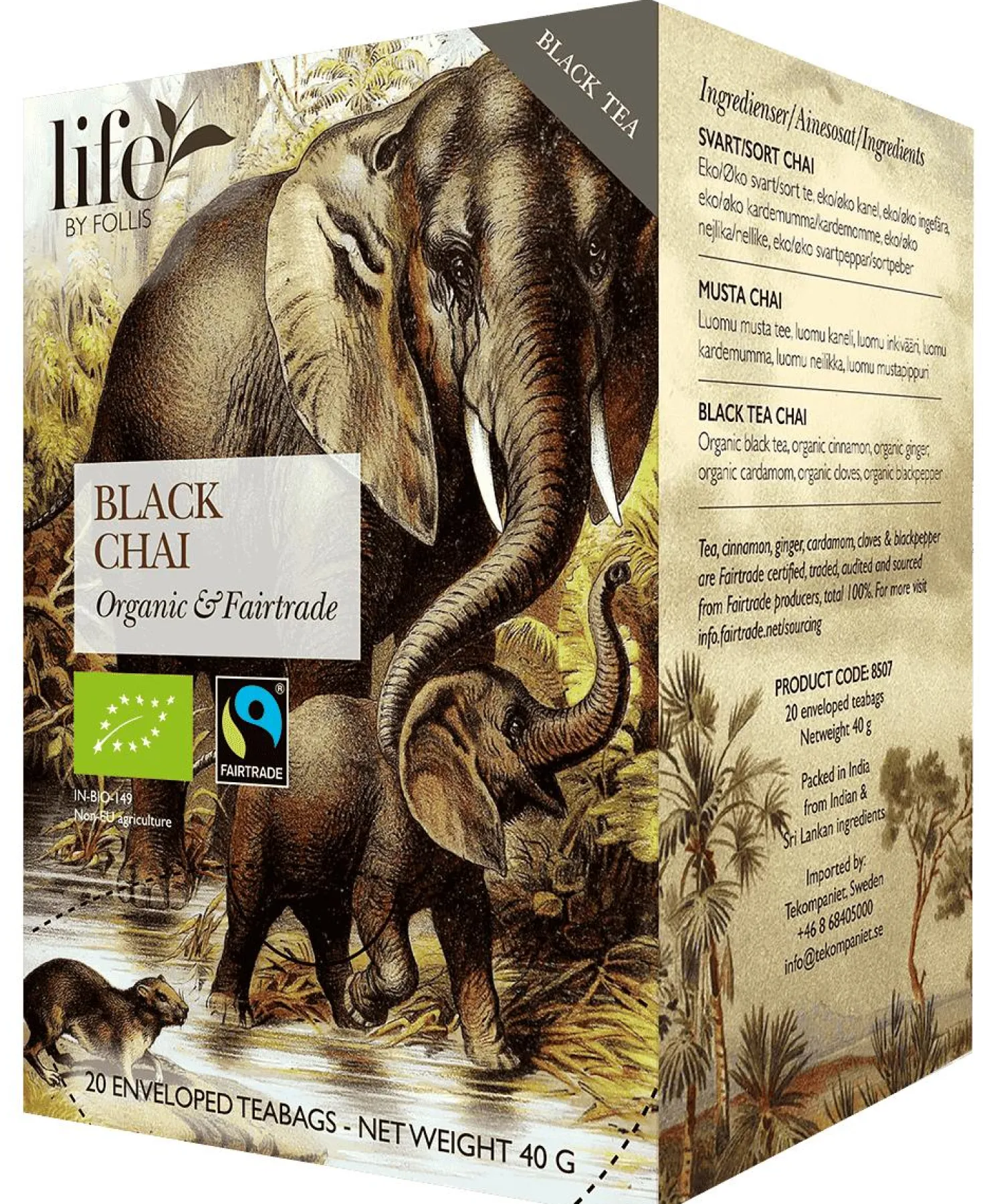 Te LIFE BY FOLLIS Svart chai 20/fp
