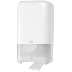 Toalettpappersdispenser Tork T6 Mid-size Twin, två rullar, vit