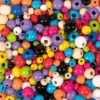 Träpärlmix Playbox, runda, blandade färger