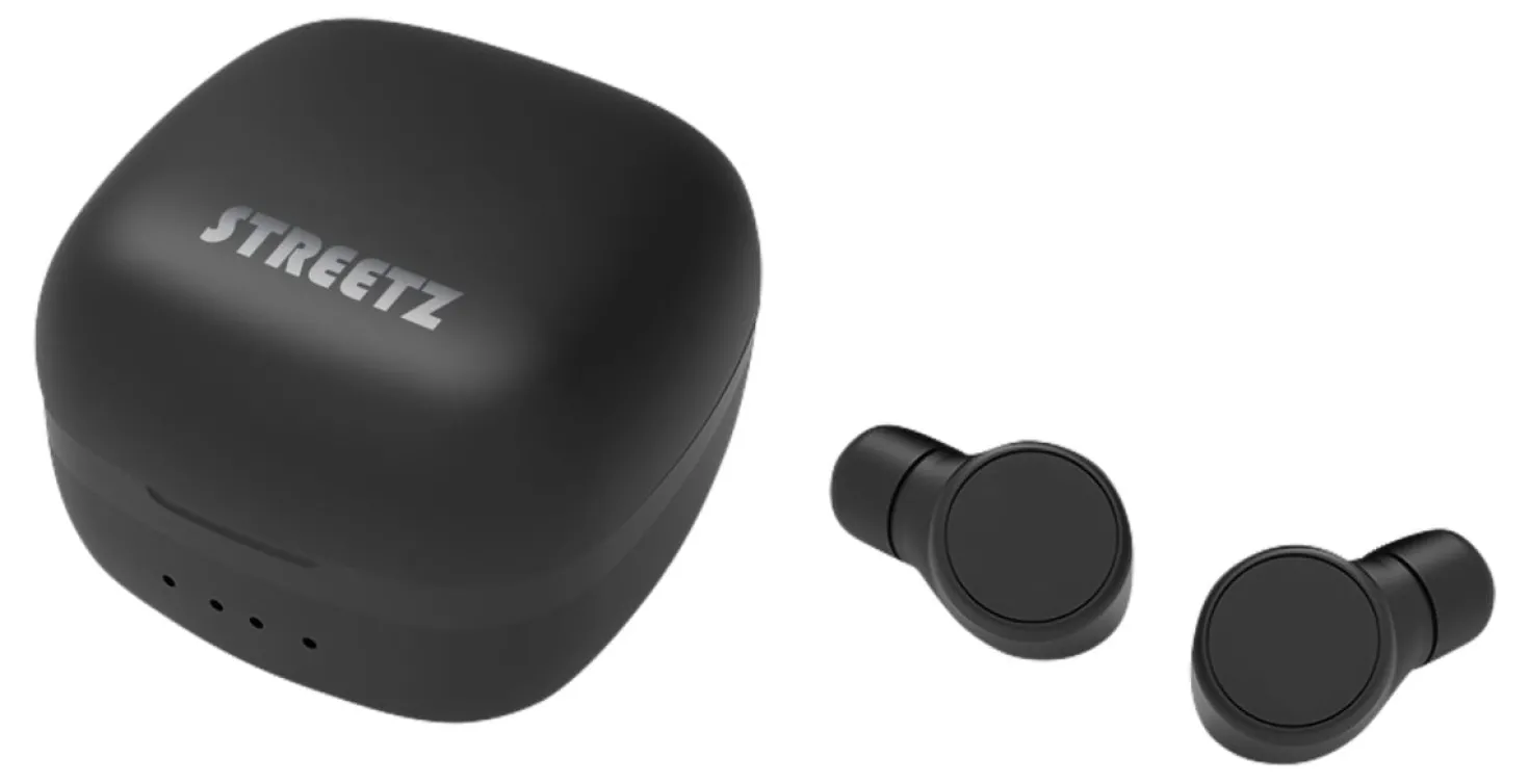 True Wireless Hörlurar Streetz T200, Bluetooth 5.0, svart