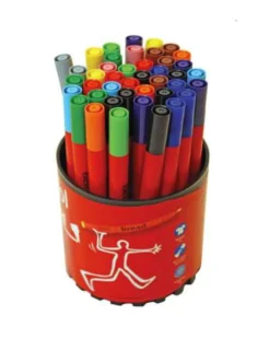 Tuschpennset Berol Colour Broad, 42 pennor, 12 färger, förvaringsburk