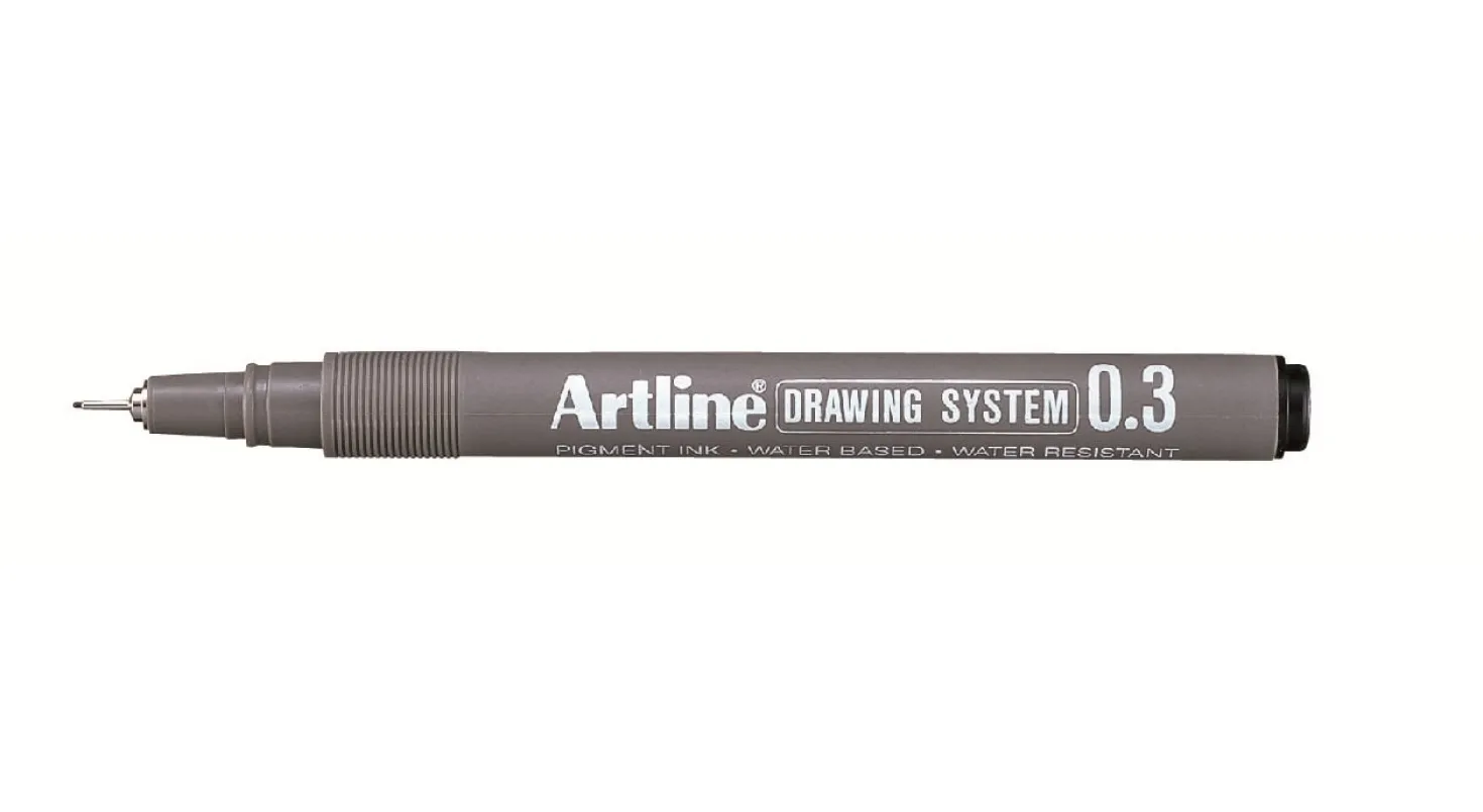 Tuschritpenna Artline Drawing System, 0,3 mm, svart