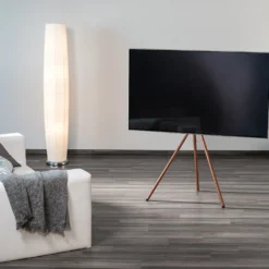 TV-golvstativ Hama Design, valnötsträ-look, 37–75 tum, höjdjusterbar