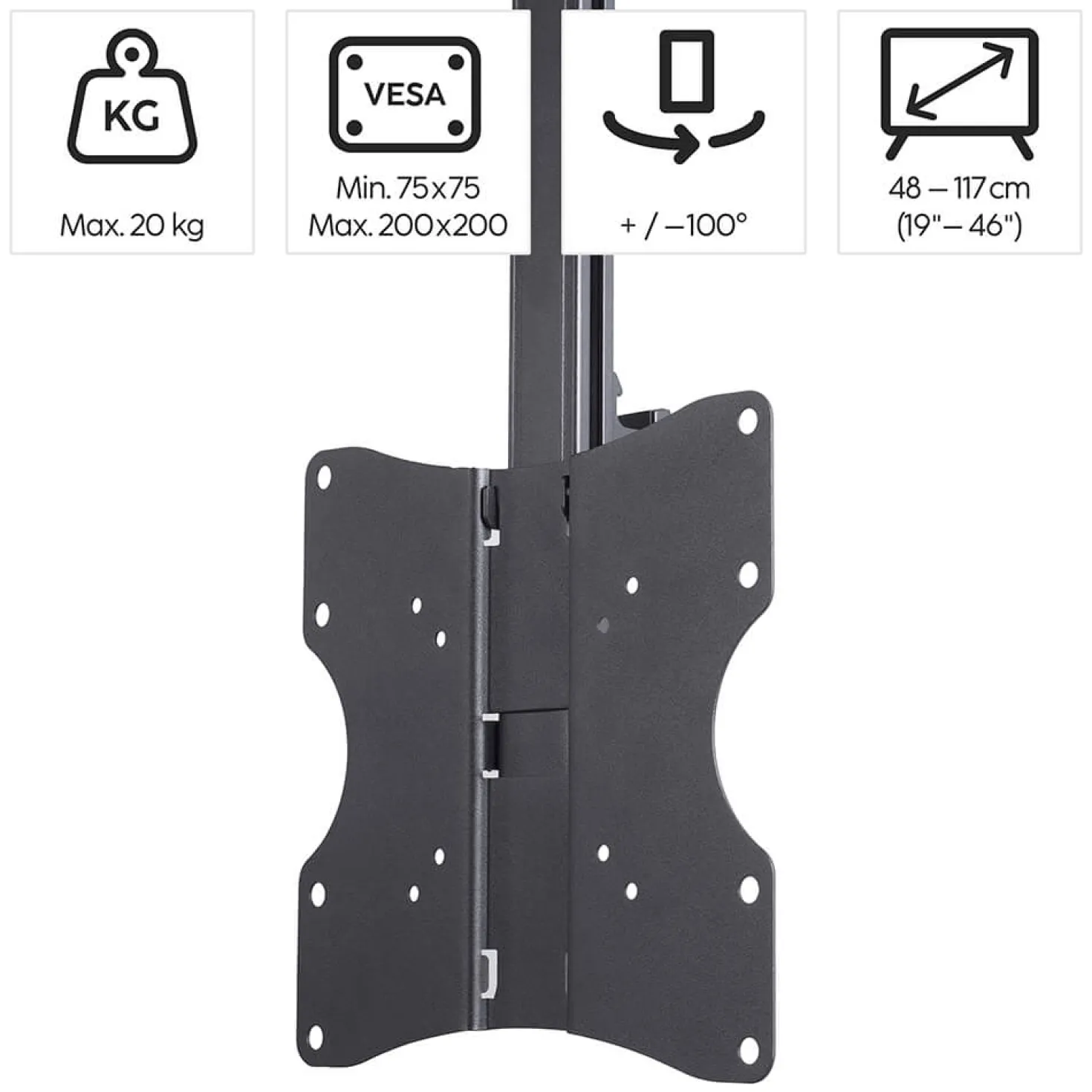 TV-takfäste Hama VESA 200x200, 19–46 tum, svart