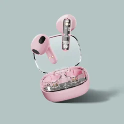 TWS-hörlurar Streetz T150, Bluetooth 5.2, transparent rosa