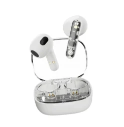 TWS-hörlurar Streetz T150, Bluetooth 5.2, transparent vit
