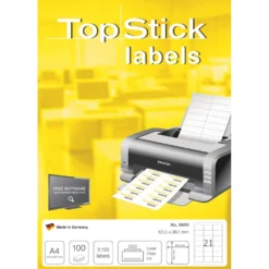Universaletikett Nordic Office TOPSTICK 63,5x38,1mm, 2100 st