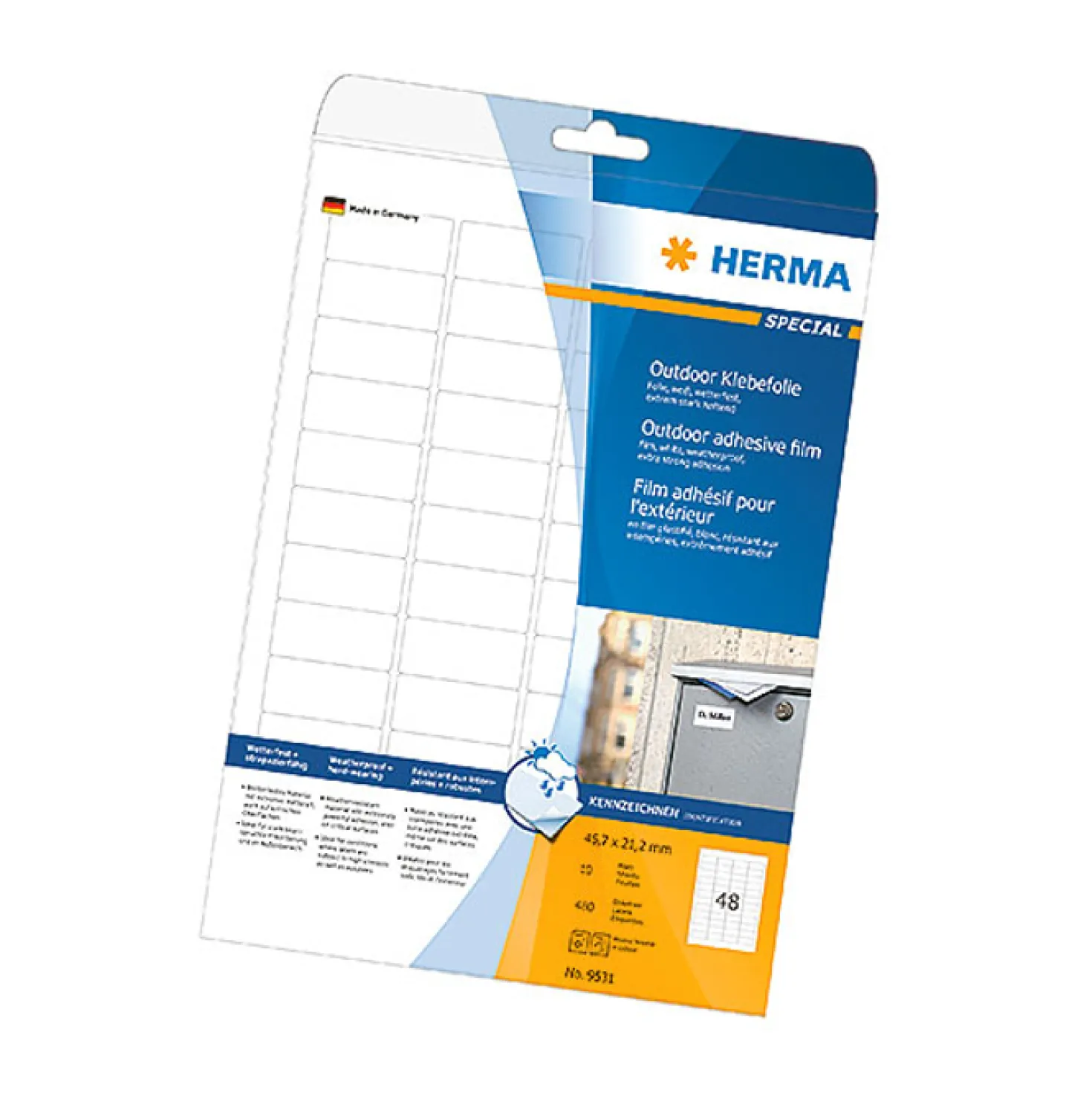 Utomhusetikett Herma Special 9500, A4 210x297mm, 10 ark