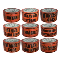 Varningstejp Etab Aktas för kyla, fluorescerande orange, 50mm x 33m