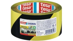 Varningstejp Tesa gul/svart, 50mm x 66m, PVC