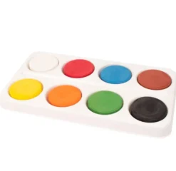 Vattenfärgspalett Playbox, 8 färgpuckar, Ø 55-57 mm