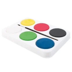 Vattenfärgspalett Playbox med pensel, 6 färger, Ø 55-57 mm