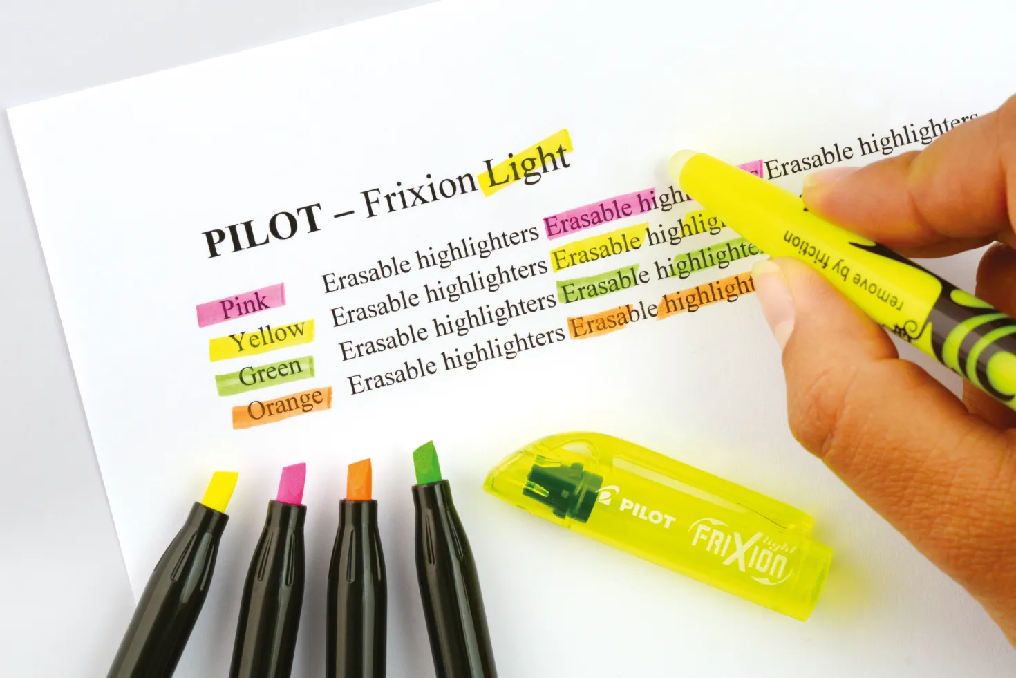 Överstrykningspenna Pilot FriXion Light, raderbar, gul