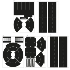 Vägstickers Playbox Kurvor och Korsningar, 50-pack