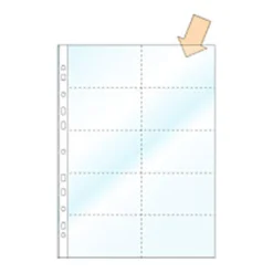 Visitkortsficka A4 Transparent, 20 kort per ficka, 100 st