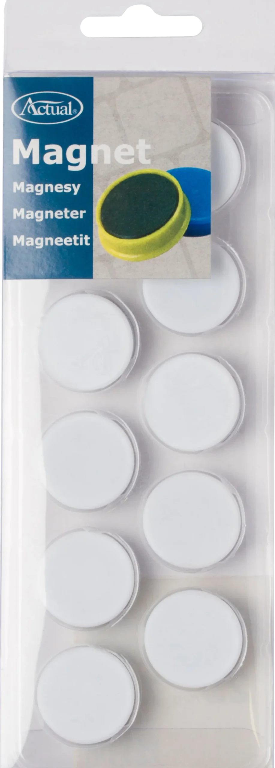 Whiteboardmagnet Actual 25 mm, vit, 10 st