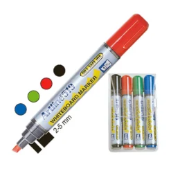 Whiteboardpenna Artline 519, snedskuren spets, 4-pack