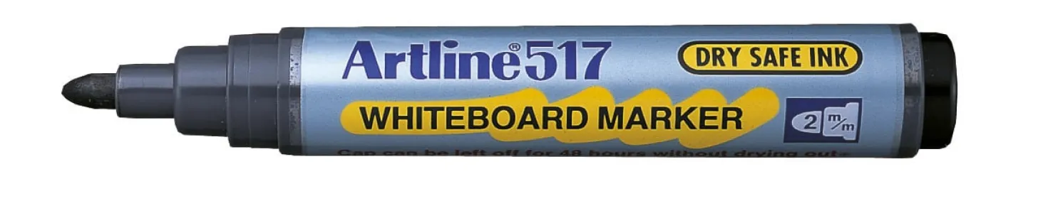 Whiteboardpenna Artline 517, svart, konisk 3 mm spets