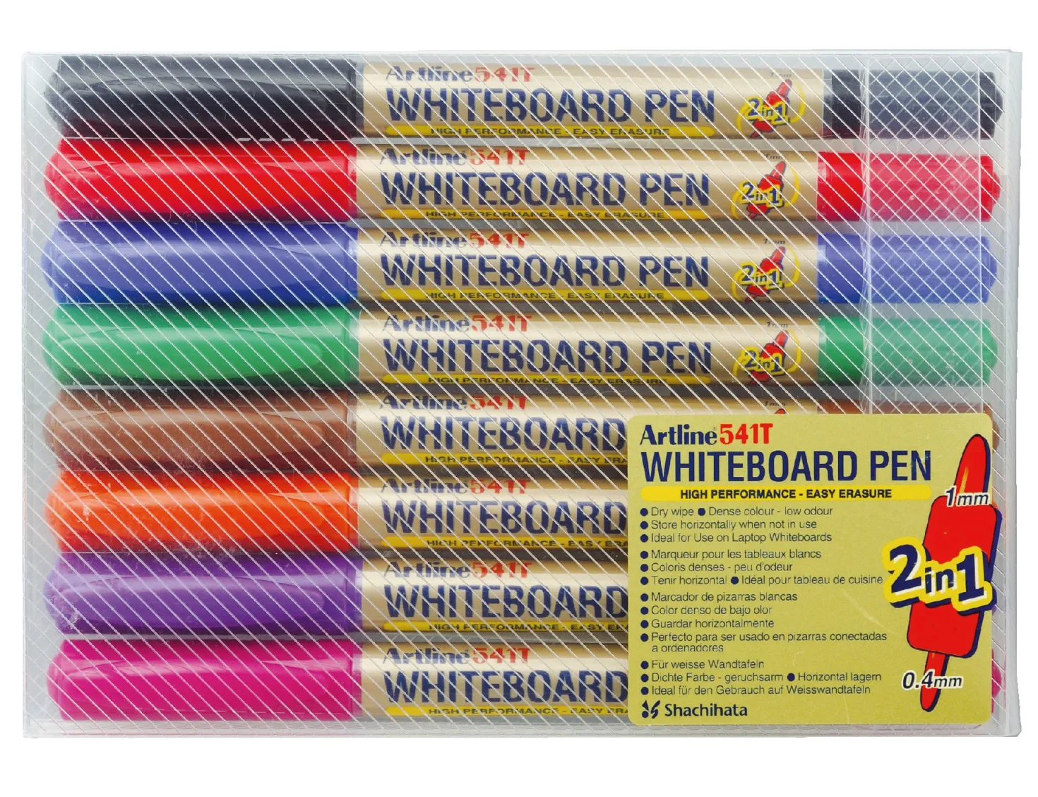 Whiteboardpenna Artline 541T 2i1, 8 färger, xylenfri